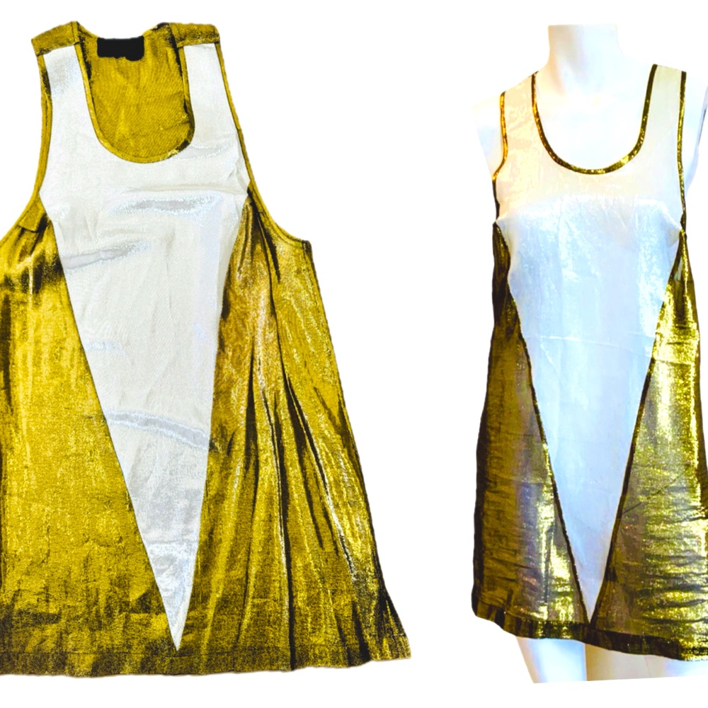 GREY ANT SILK LAME MINI DRESS
